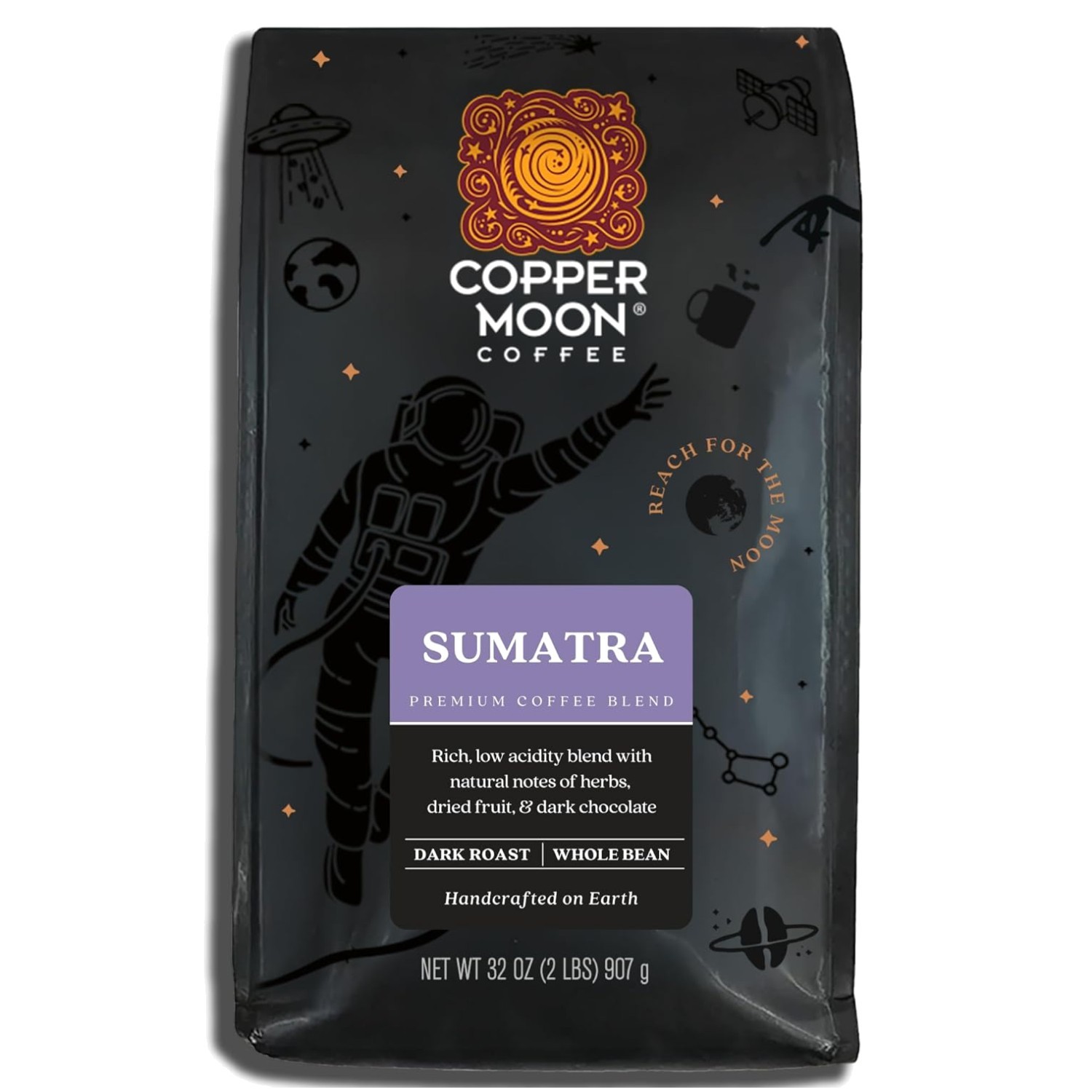 High-Quality Dark Roast Sumatra Whole Bean Coffee, 32oz