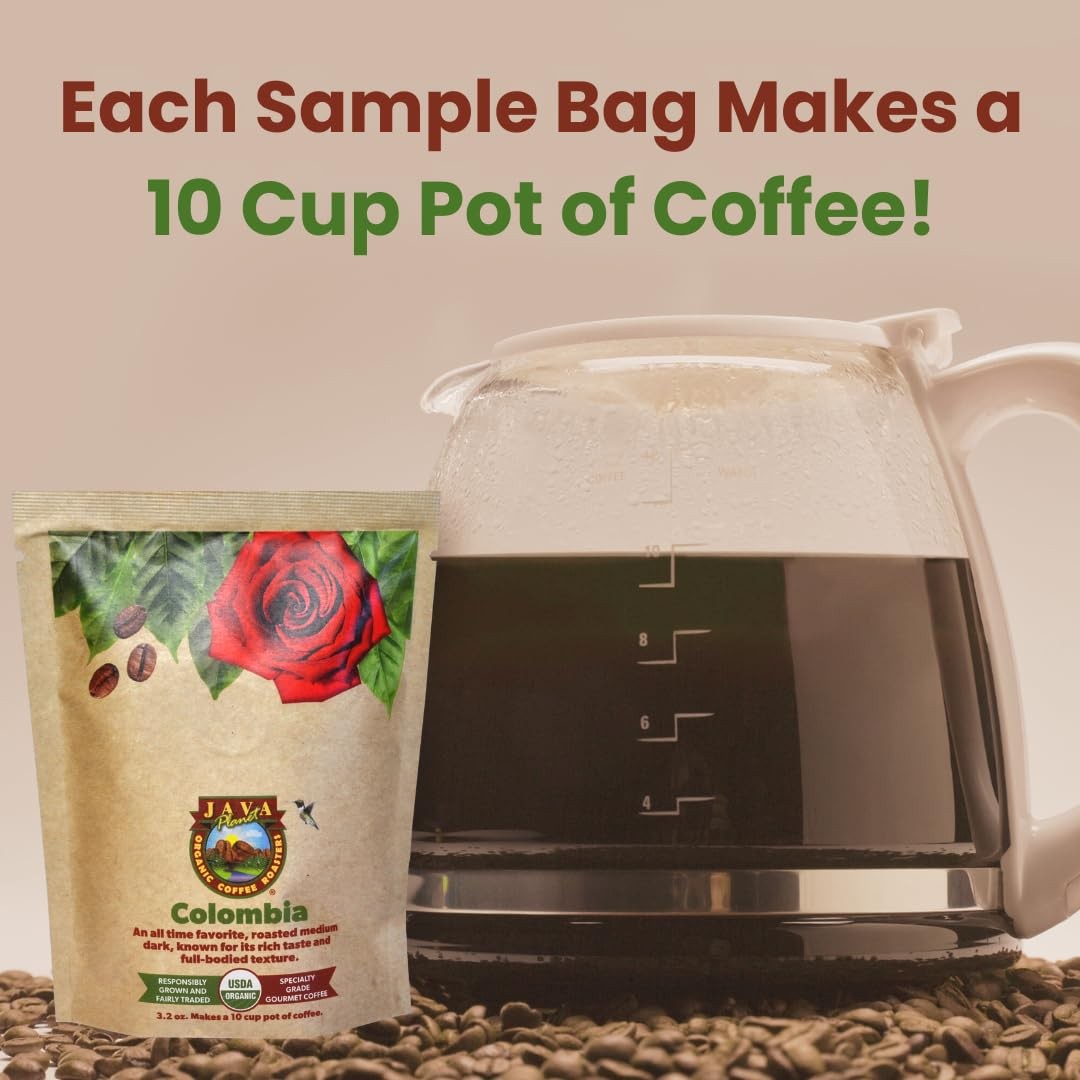 Organic Mold Free Coffee, Gift Sampler Set, 1.32 LBs in 6 Bags