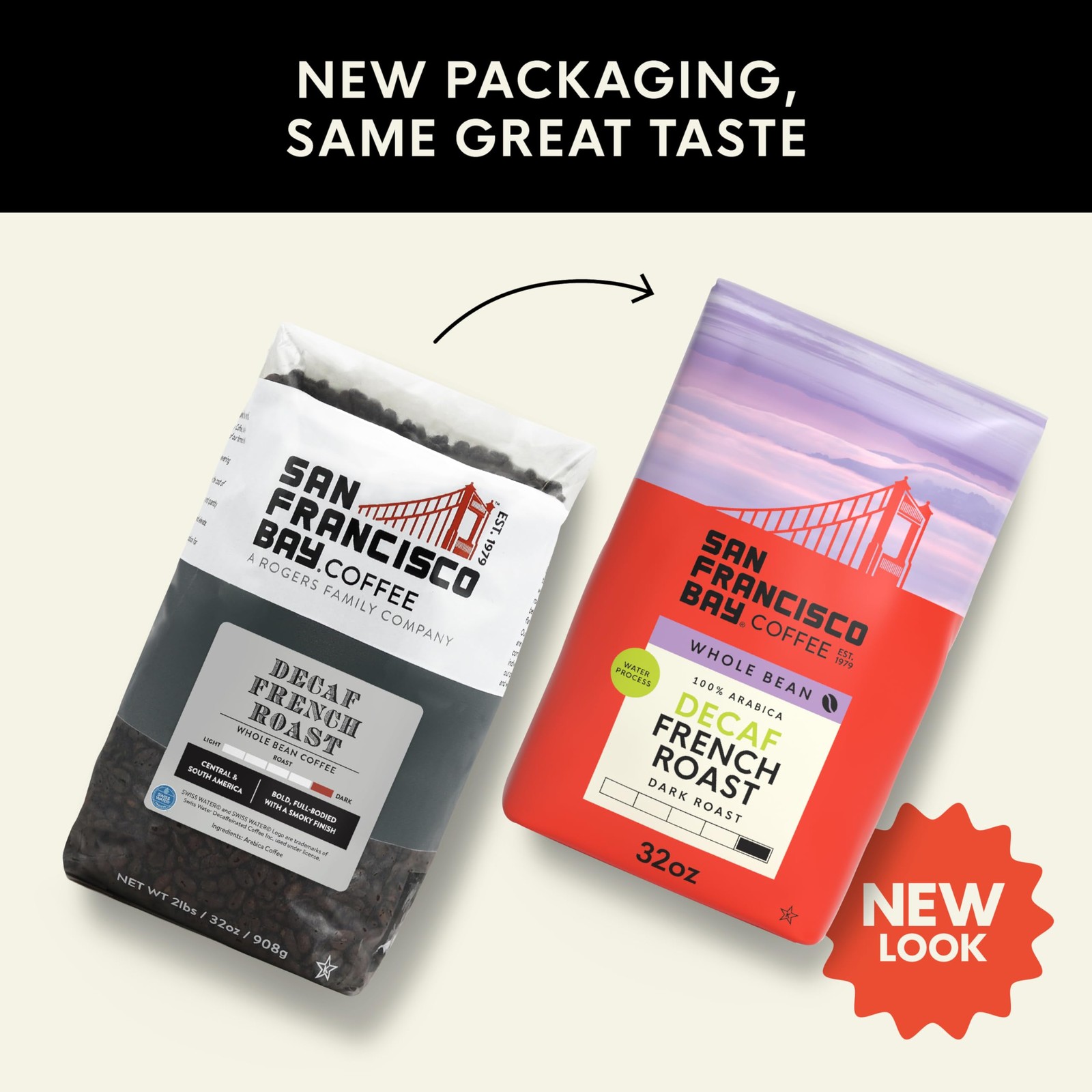 San Francisco Bay Coffee – Decaf Dark Roast 32 Ounce (Pack of 1),
