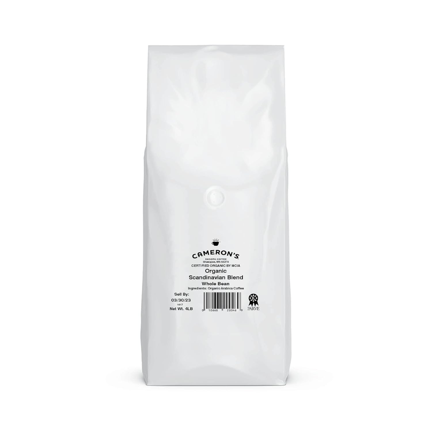 Roasted Whole Bean Coffee, Organic Scandinavian Blend, 4 Pound