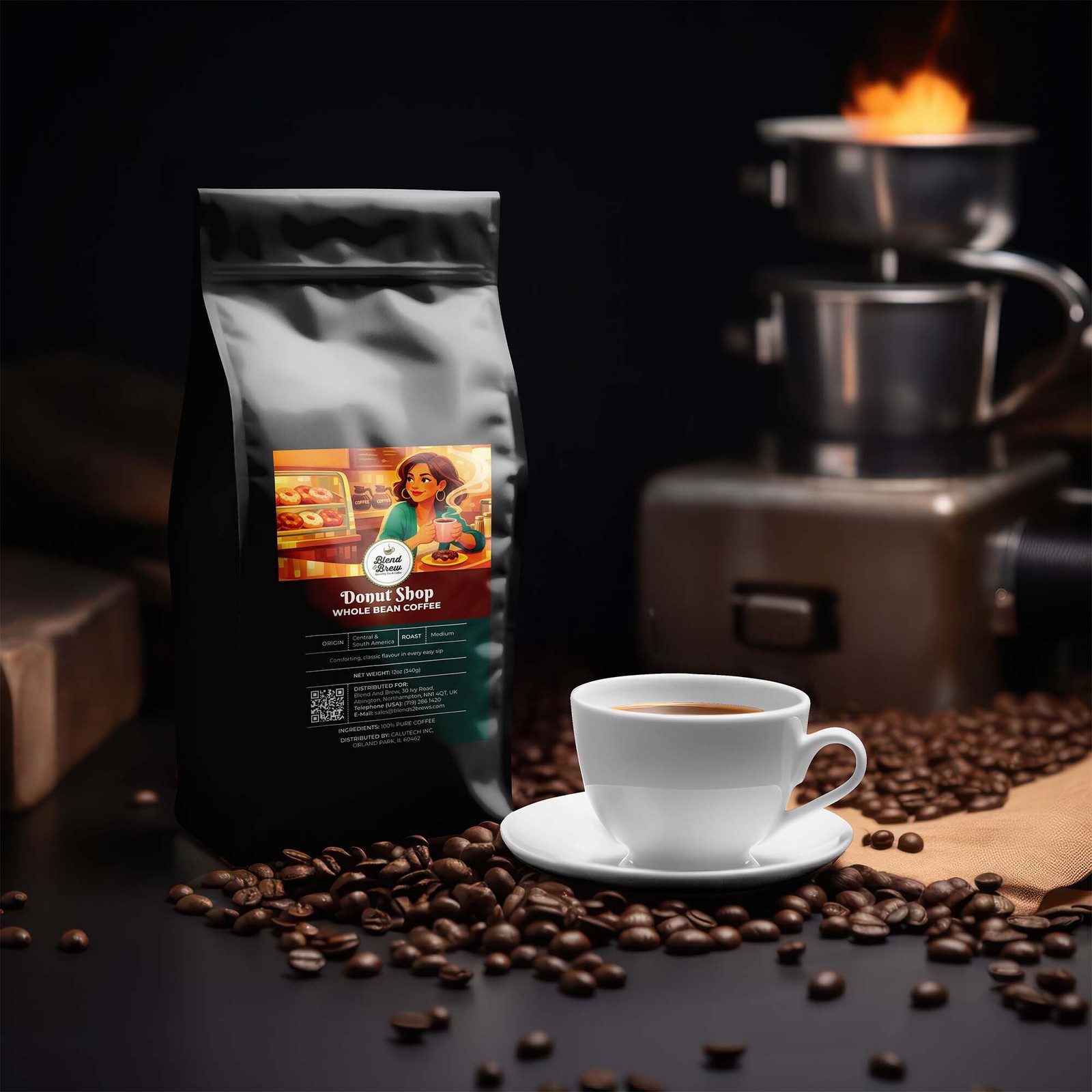 Donut Shop Coffee, Whole Bean or Ground, 12oz to 5lb
