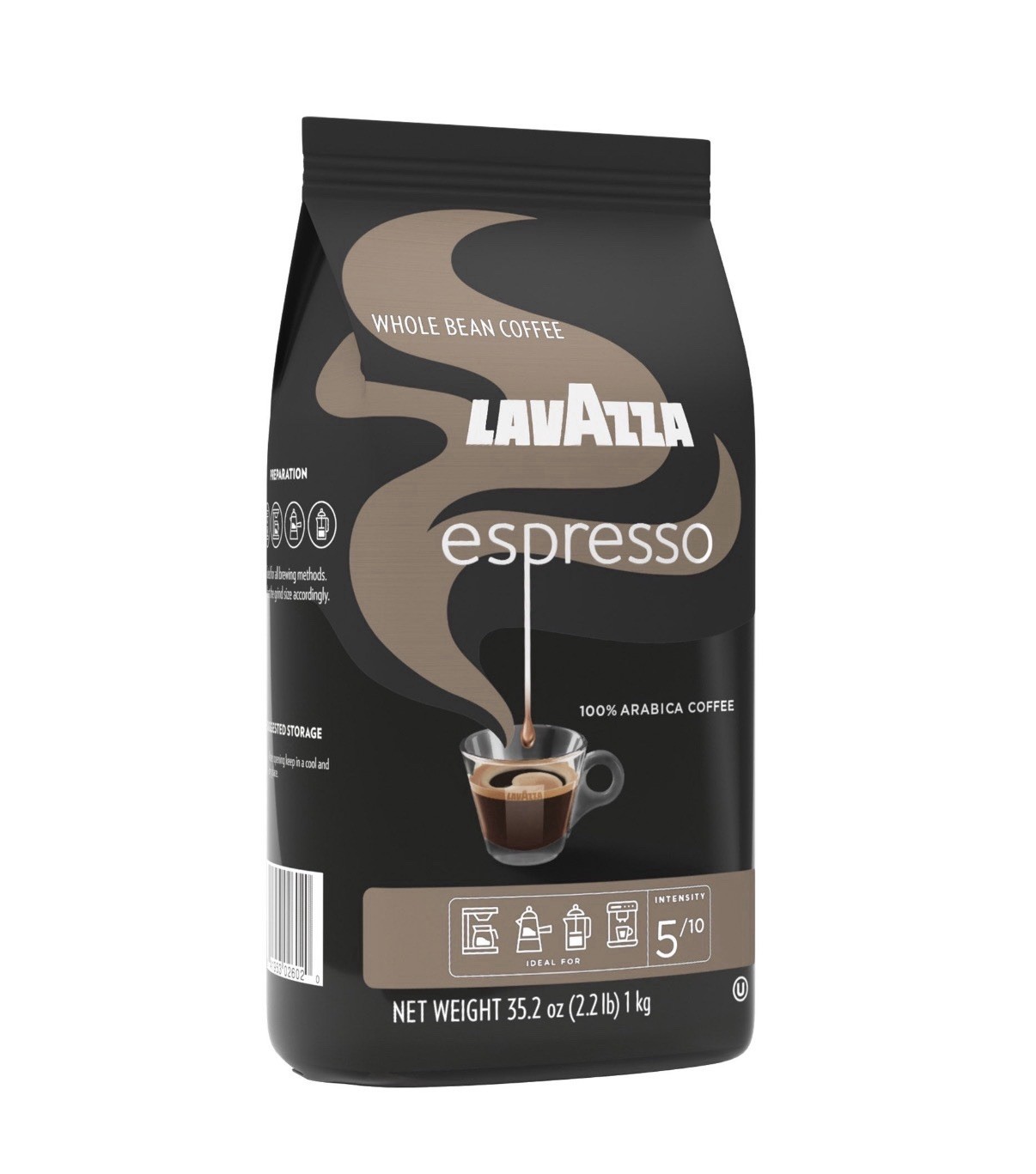 Lavazza Caffé Espresso 100%Premium Arabica Coffee, Whole Bean,