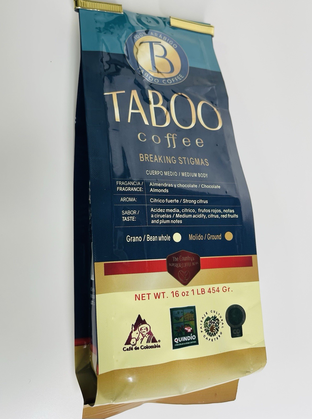 1LB(16oz) Colombian Ground Coffee-100%ARABIGO, Medium Body, Strong Citrus