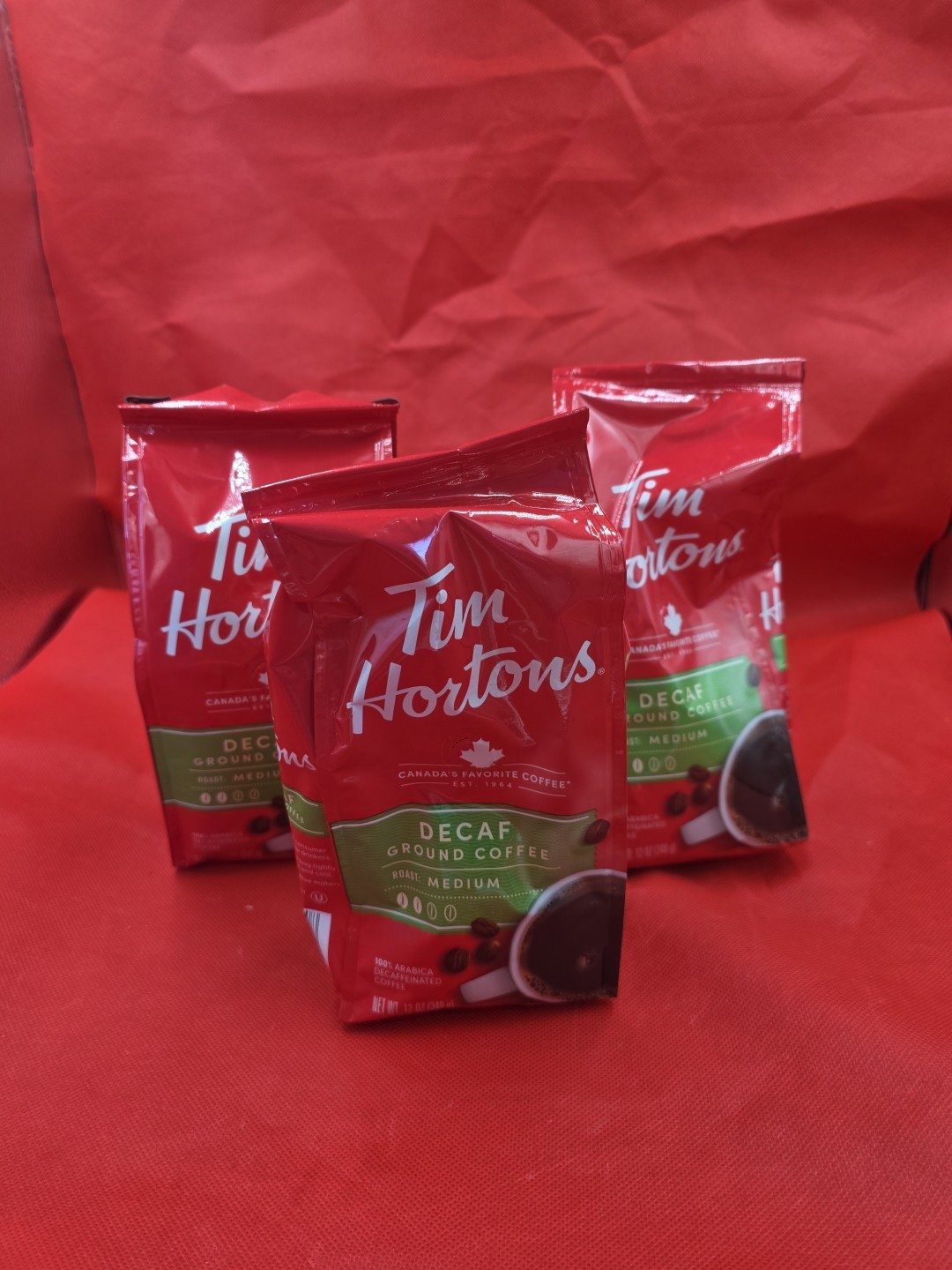 Tim Hortons Decaf Medium Roast 3 Pack 100% Arabica Canada’s Favorite Coffee