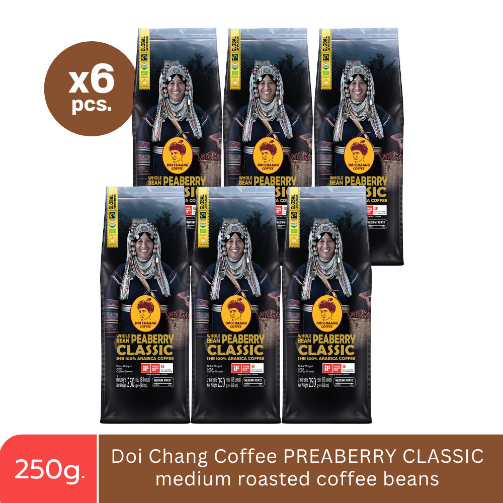 6x Doi Chang Coffee Peaberry Classic World Class Specialty Coffee SHB 250g