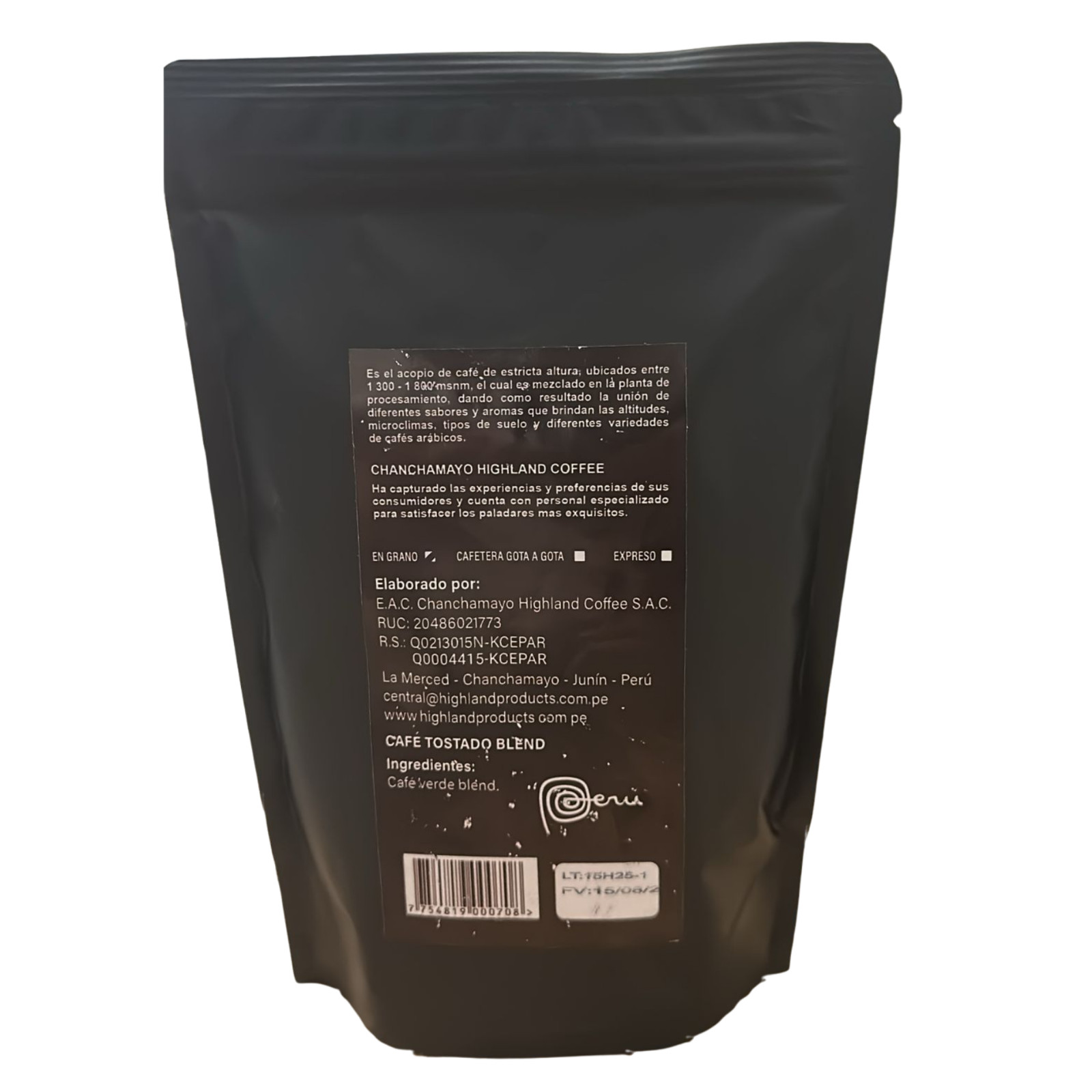 250g Peru Blend Coffee Roasted Bean Arabica Gourmet Blend Home Flavor Fun Gift
