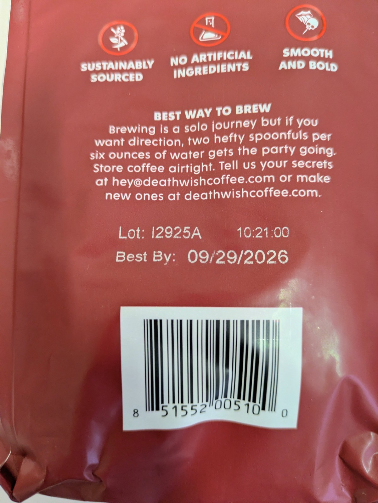 Death Wish Coffee, Organic and Fair Trade Dark Roast Whole Bean Coffee, 16 oz