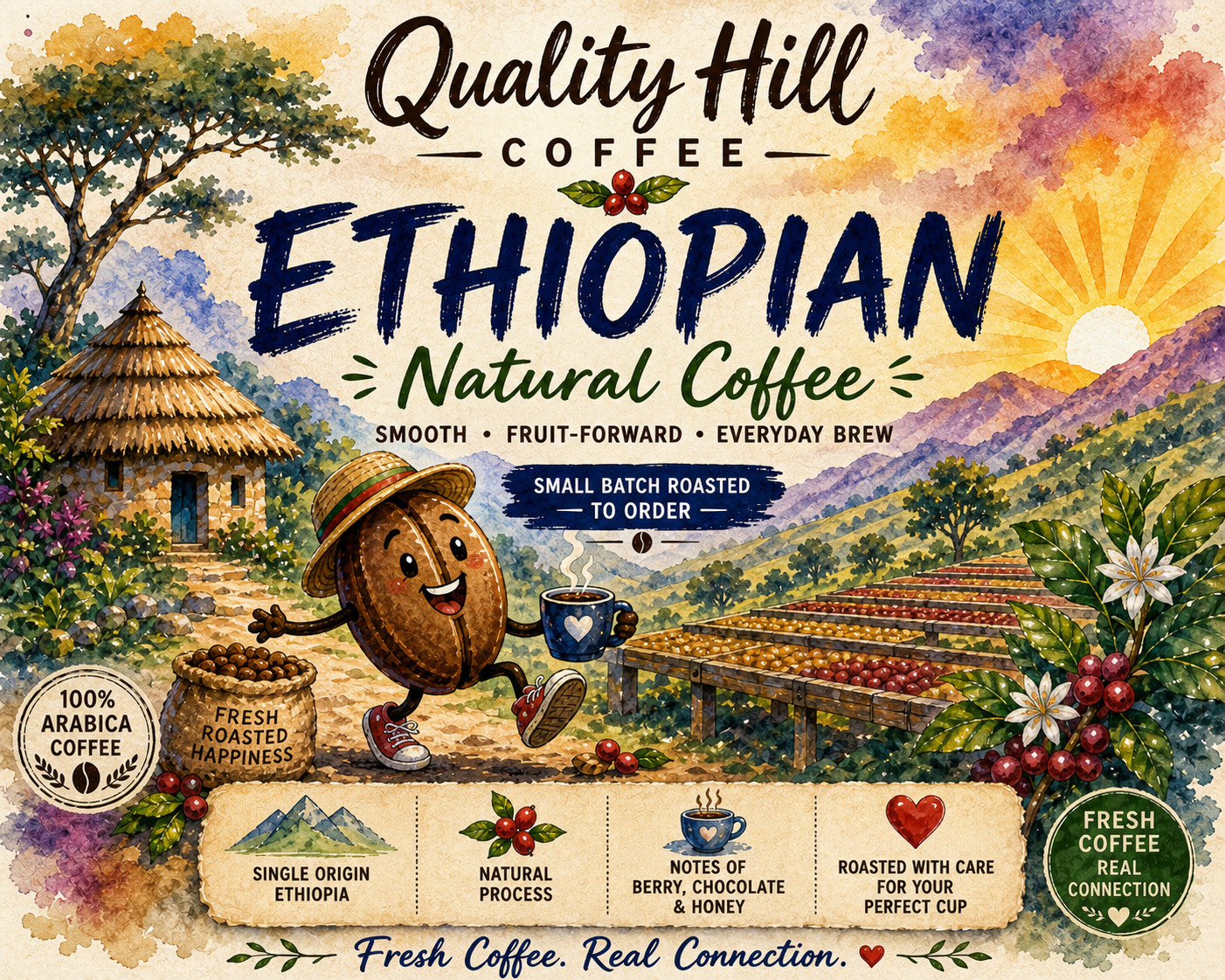 Roasted Coffee 5 lb Bag Ethiopia Sidama natural Process