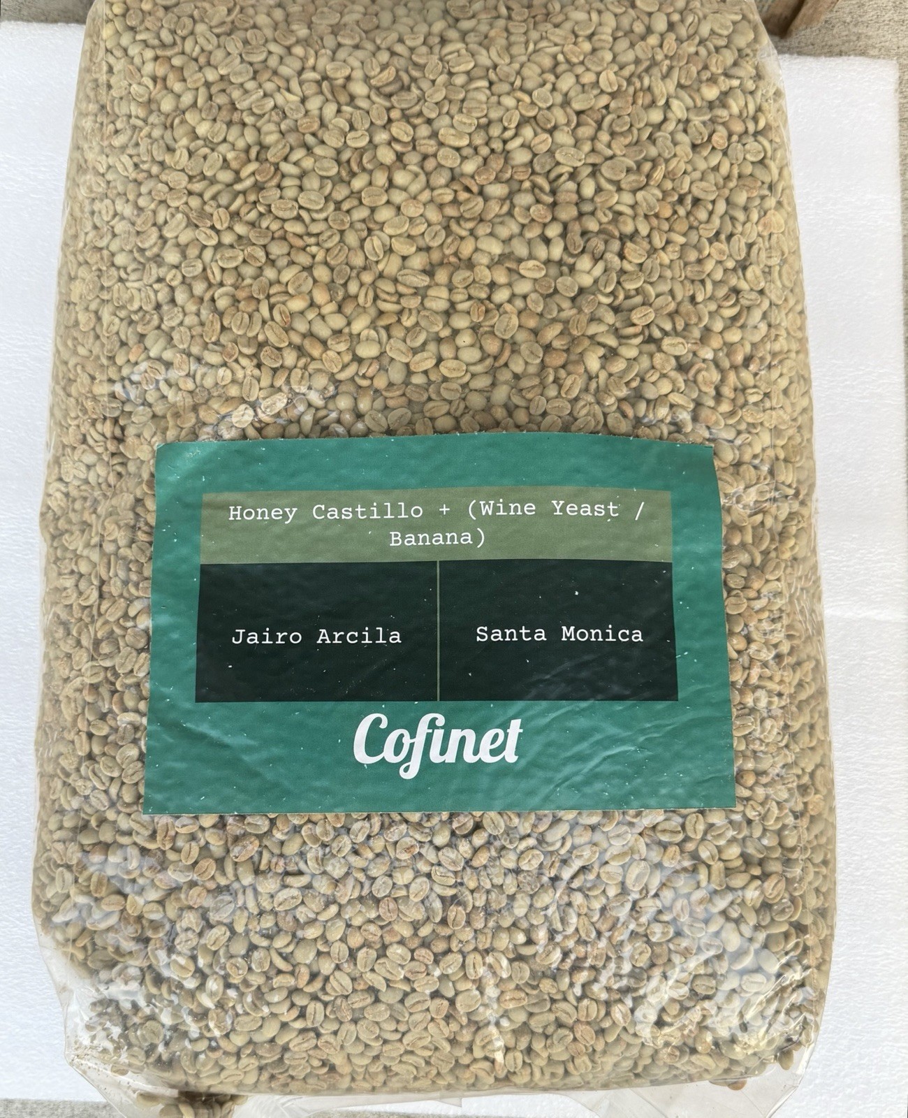 26Lbs. Colombia – Jairo Arcila Santa Monica-Banana, Unroasted Green Coffee Beans