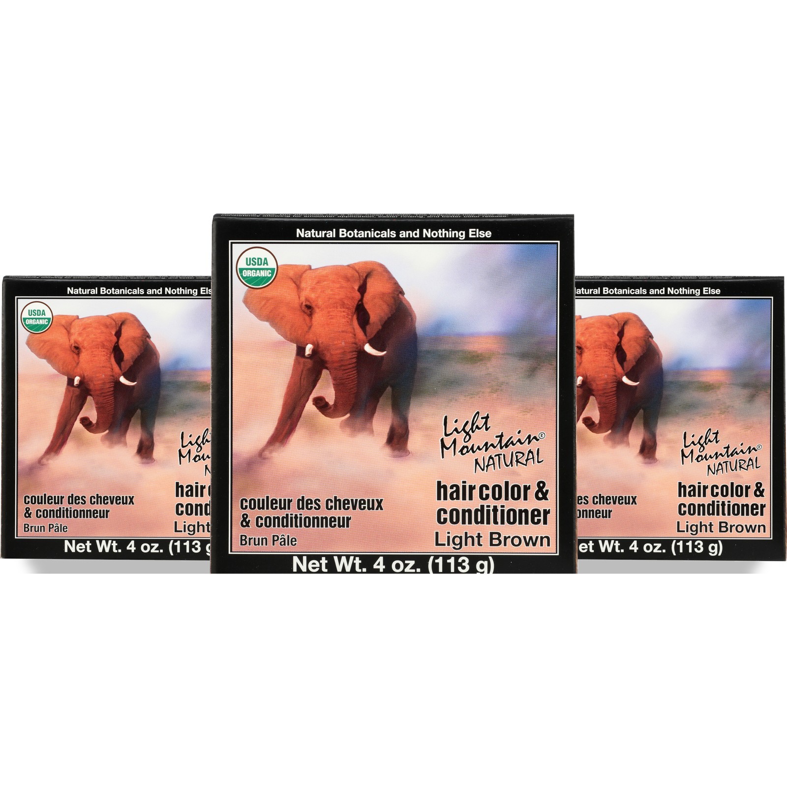 Light Mountain Natural Haircolor And Conditioner Brown 4 Oz 3 Pack