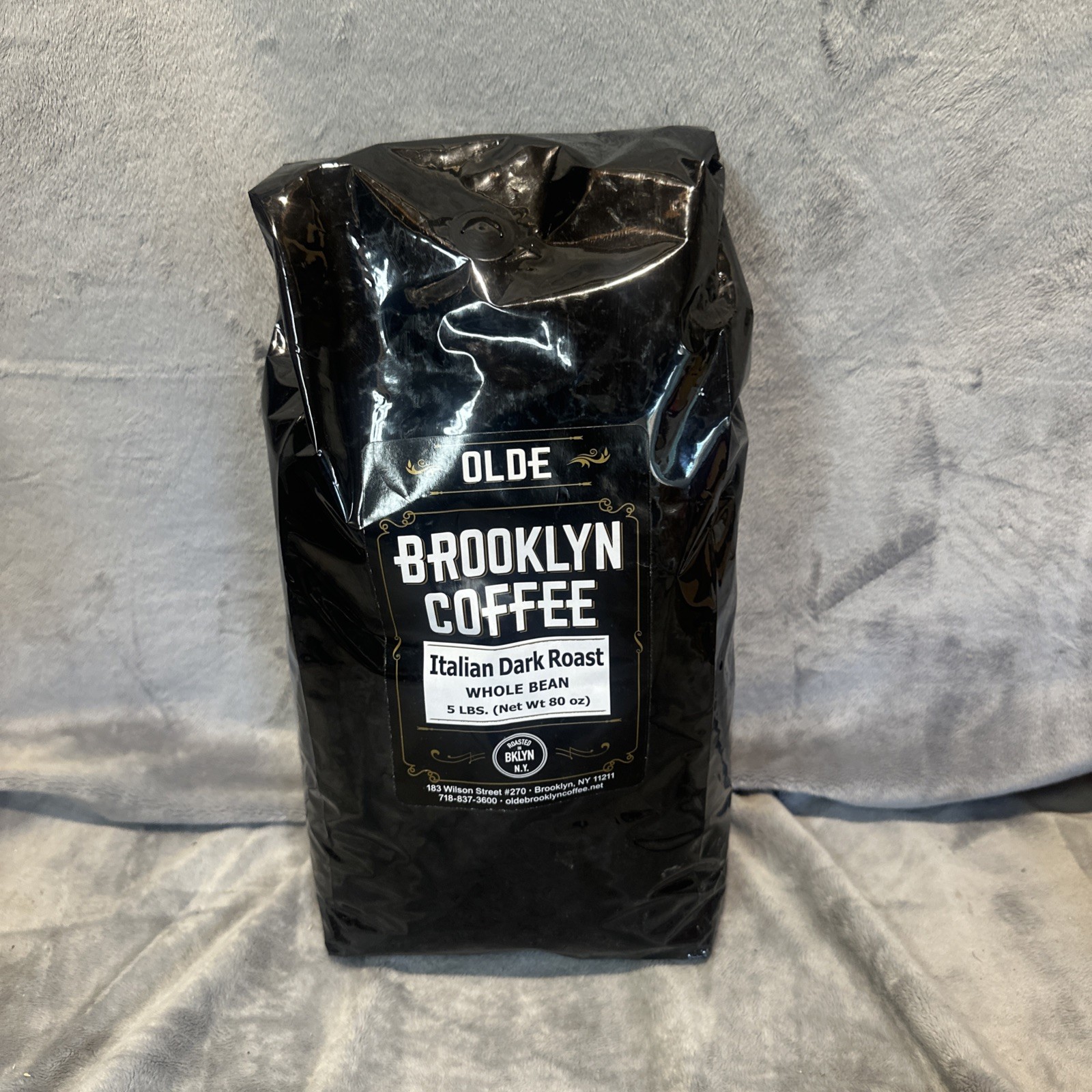 BROOKLYN COFFEE Whole Bean, Italian Dark Roast (5lb) Bold, Smooth Taste