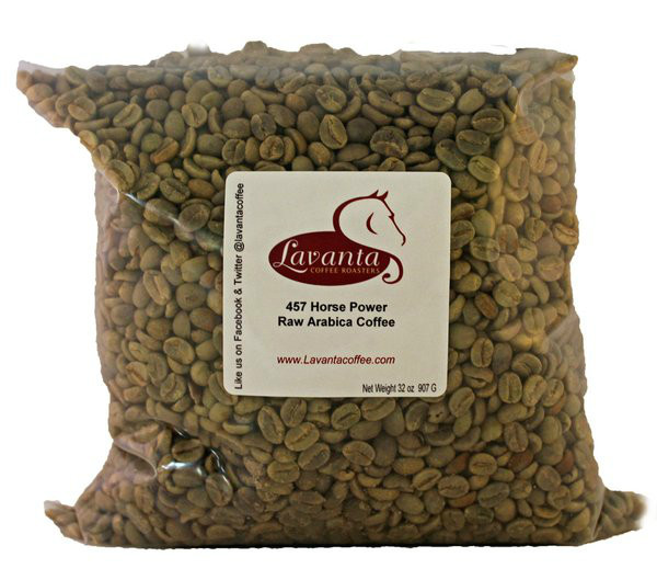 LAVANTA COFFEE 457 TURBO RAW ARABICA TWO POUND PACKAGE