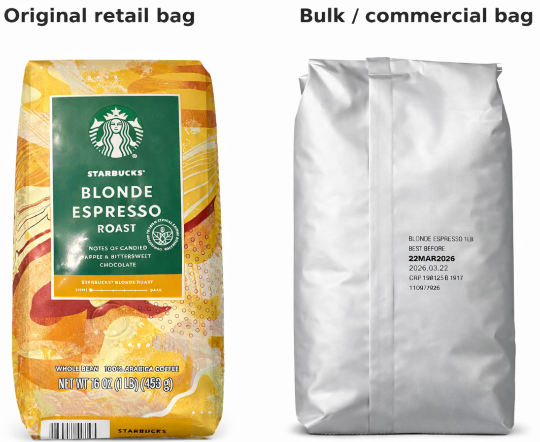 Starbucks Blonde Espresso Whole Bean Coffee 1lb 16oz 453g Bag Light Roast 6pack