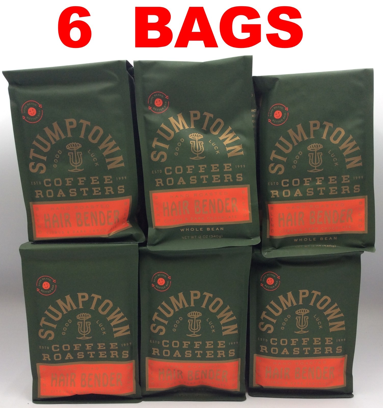Stumptown Hair Bender Whole Bean Coffee, Citrus and Dark Chocolate, 03/2027