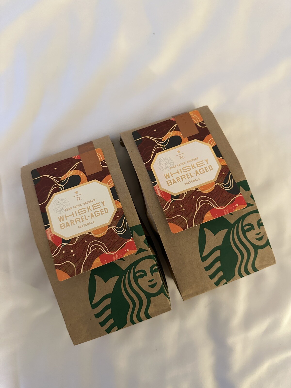 NEW STARBUCKS RESERVE KNOB CREEK BOURBON WHISKEY BARREL-AGED GUATEMALA, 2 Pack