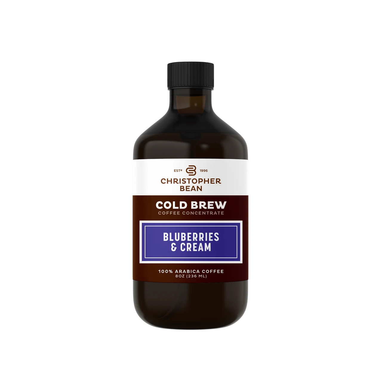 Christopher Bean Blueberries & Creme Cold Brew Coffee – Fruity Flavor Bottle