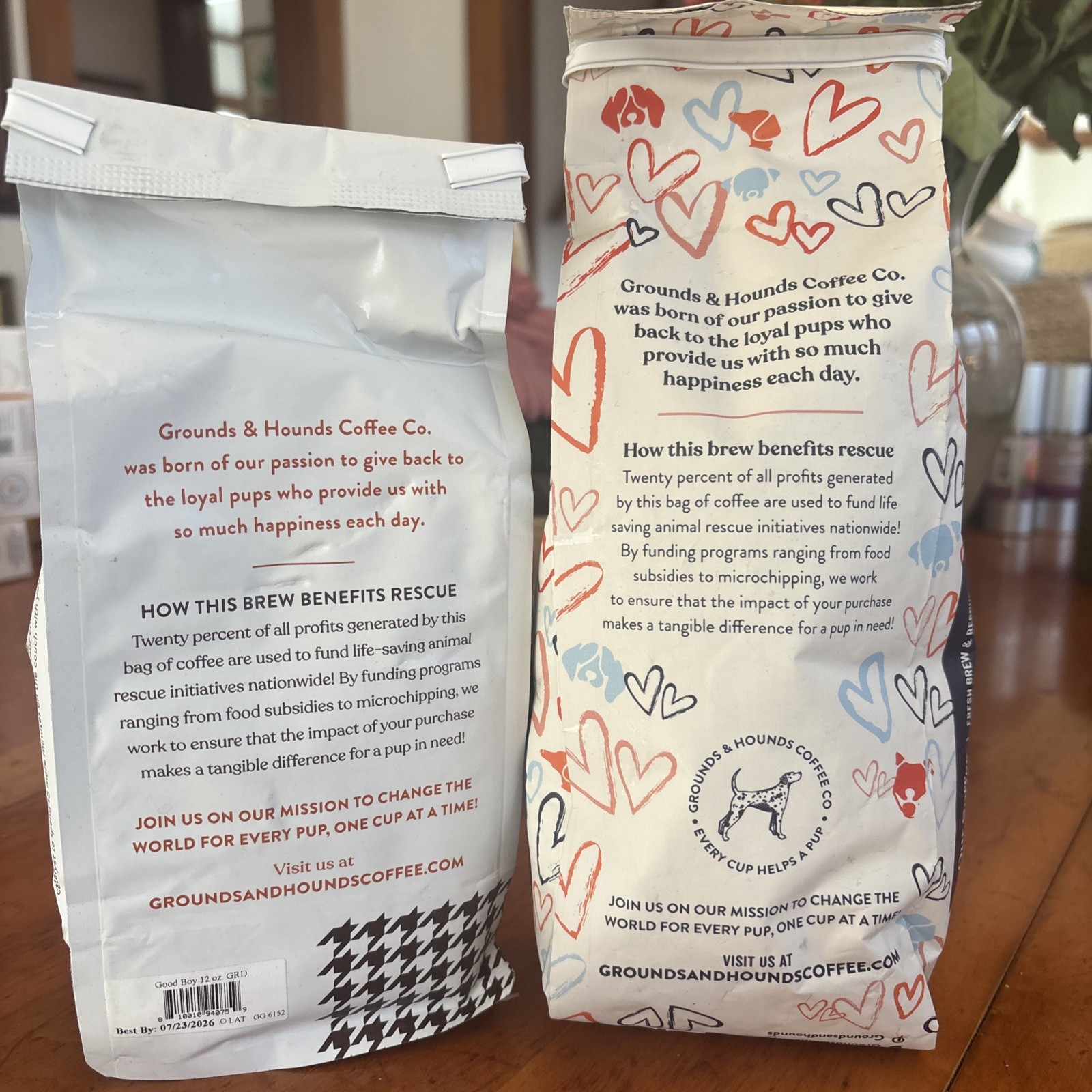 Grounds & Hounds Good boy Dark Roast Ground & Foster Fuel Medium Roast Whole Bea