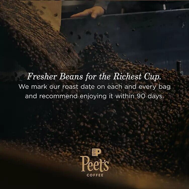 2 Packs Peet’s Coffee Major Dickason’s Blend Deep Roast, Whole Bean, 32 oz. each