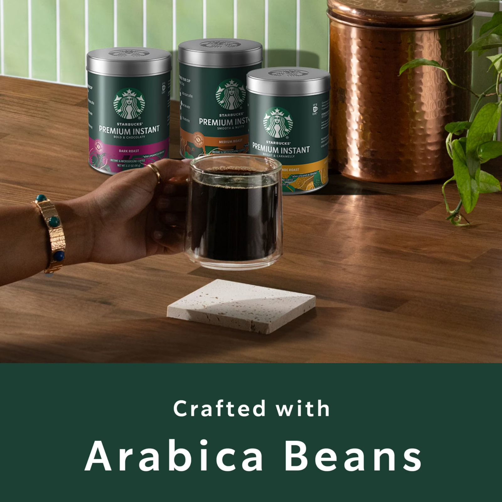 Starbucks Premium Instant Coffee Blonde Roast Coffee Arabica Beans (3.17 oz) @