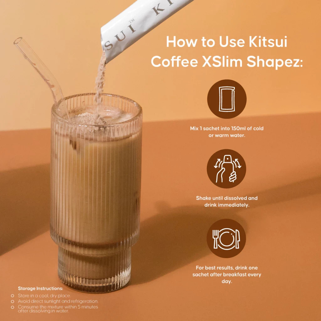 3x BOX KITSUI Coffee Xslim Shapez Slimming Diet Coffee | 27’s + 8’s x 15g