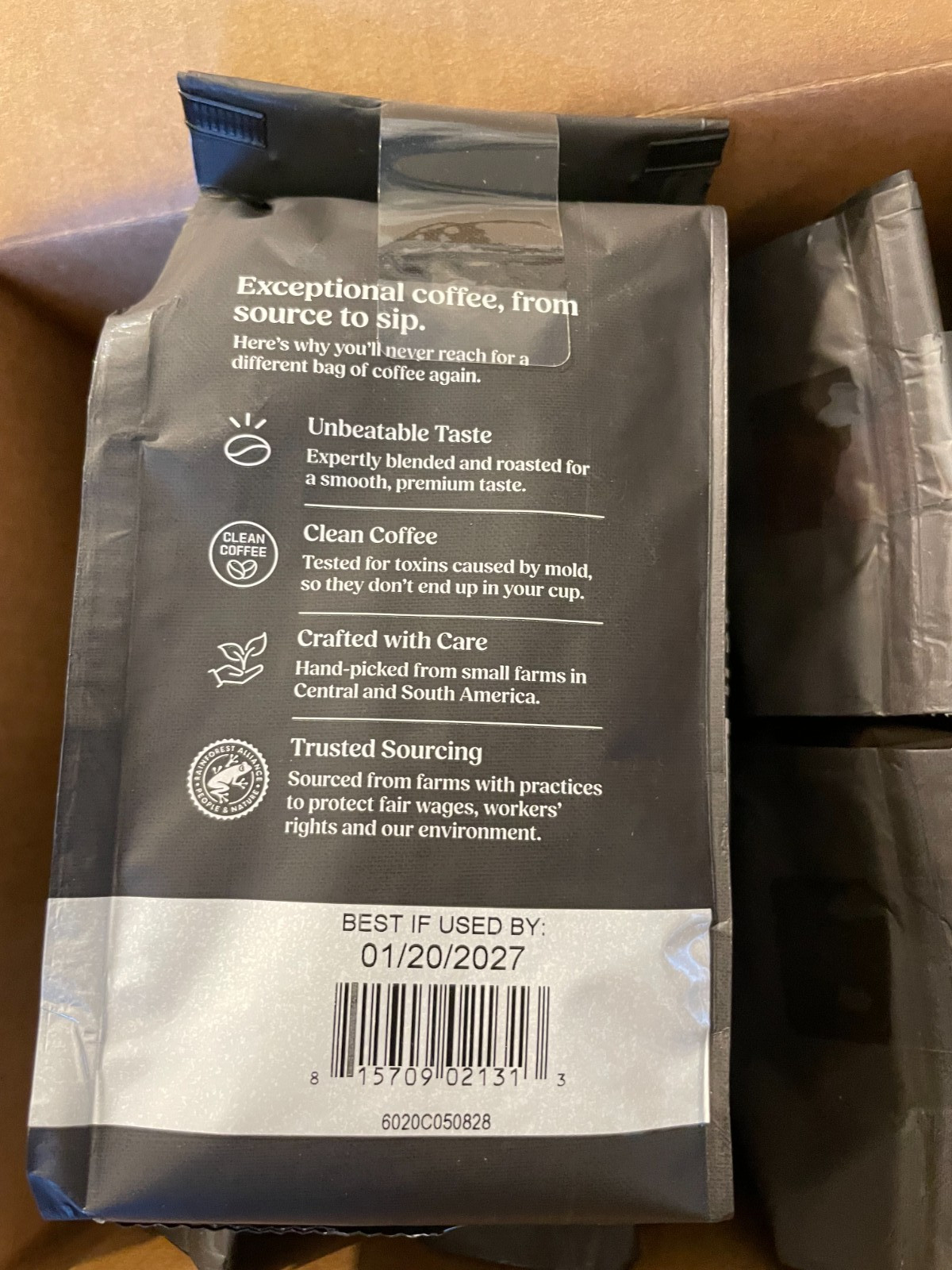 6 PACK BULLET PROOF FRENCH KICK Coffee Whole Bean Dark Roast, 12 oz BB 1/20/2027