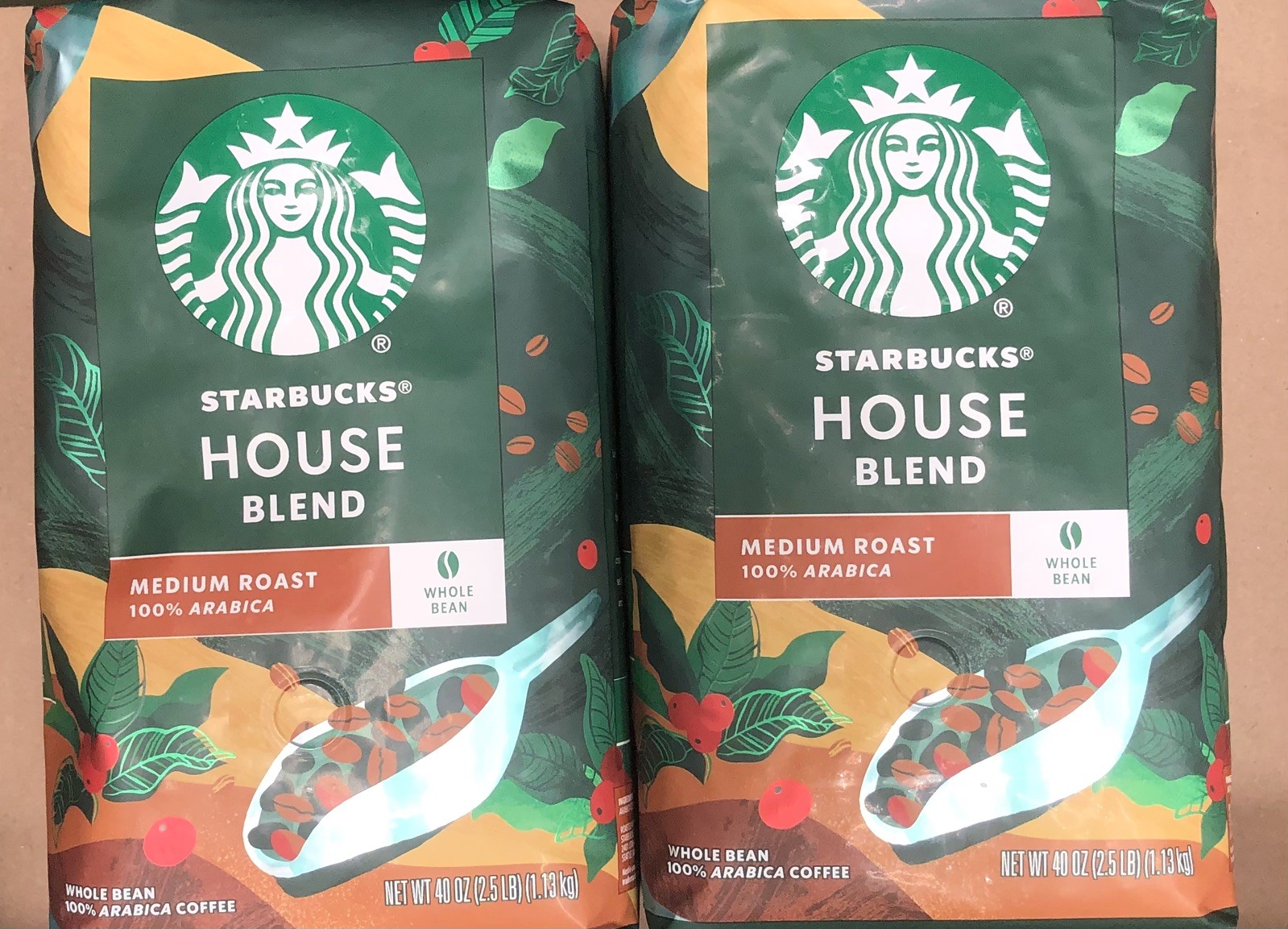 2 Packs Starbucks ~ House Blend Medium Roast Whole Bean Coffee 2.5 lbs exp3/2026