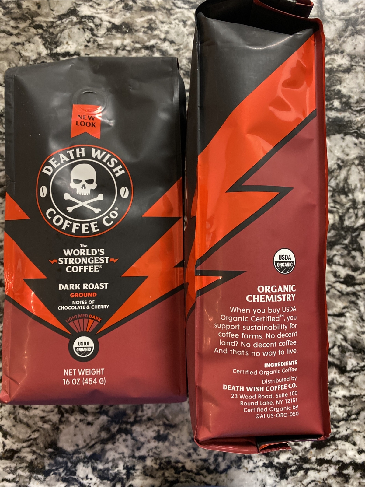 Death Wish Coffee Dark Roast Ground Coffee, 16 oz. (2 Pack)