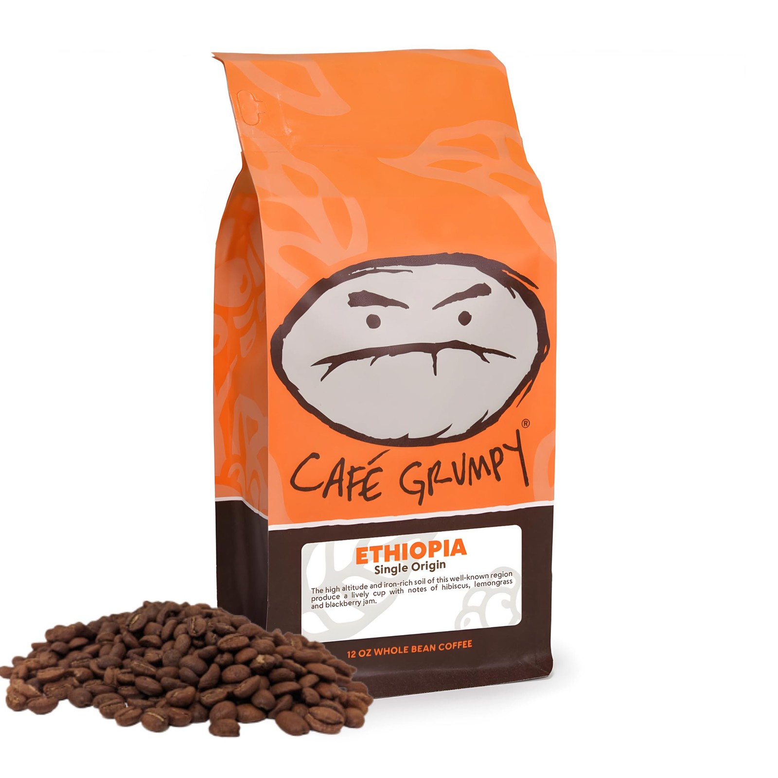 Ethiopia Yirgacheffe Single Origin Whole Coffee Beans Medium Roast 12 oz