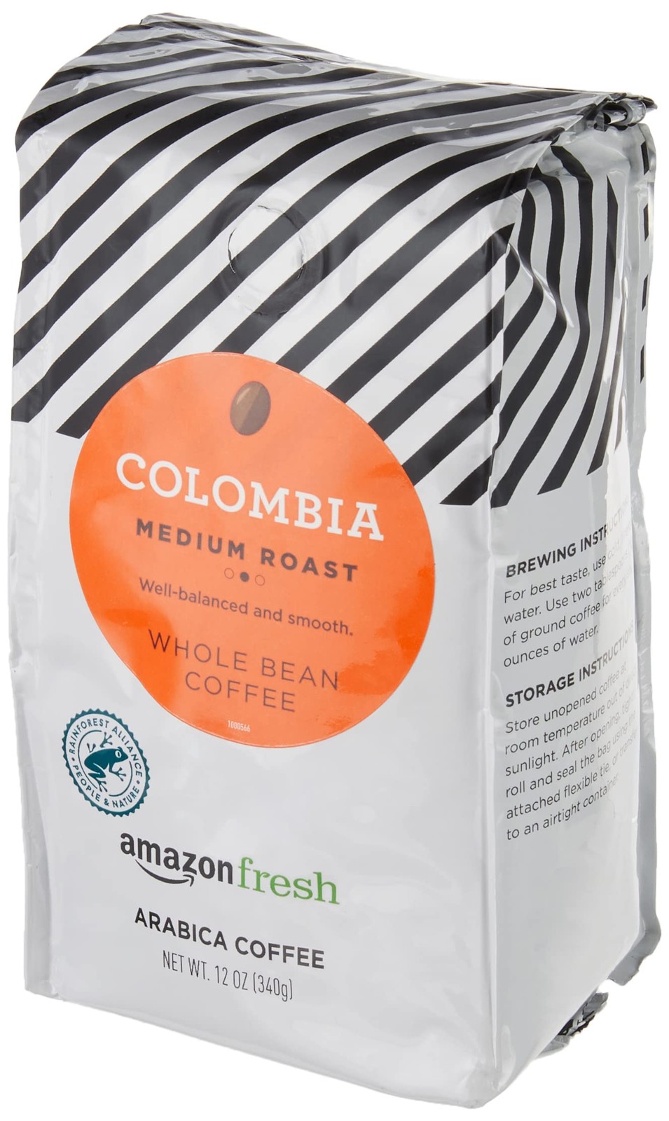 Amazon Fresh Colombia Whole Bean Coffee, Medium Roast, 12 Ounce (Pack of 1)