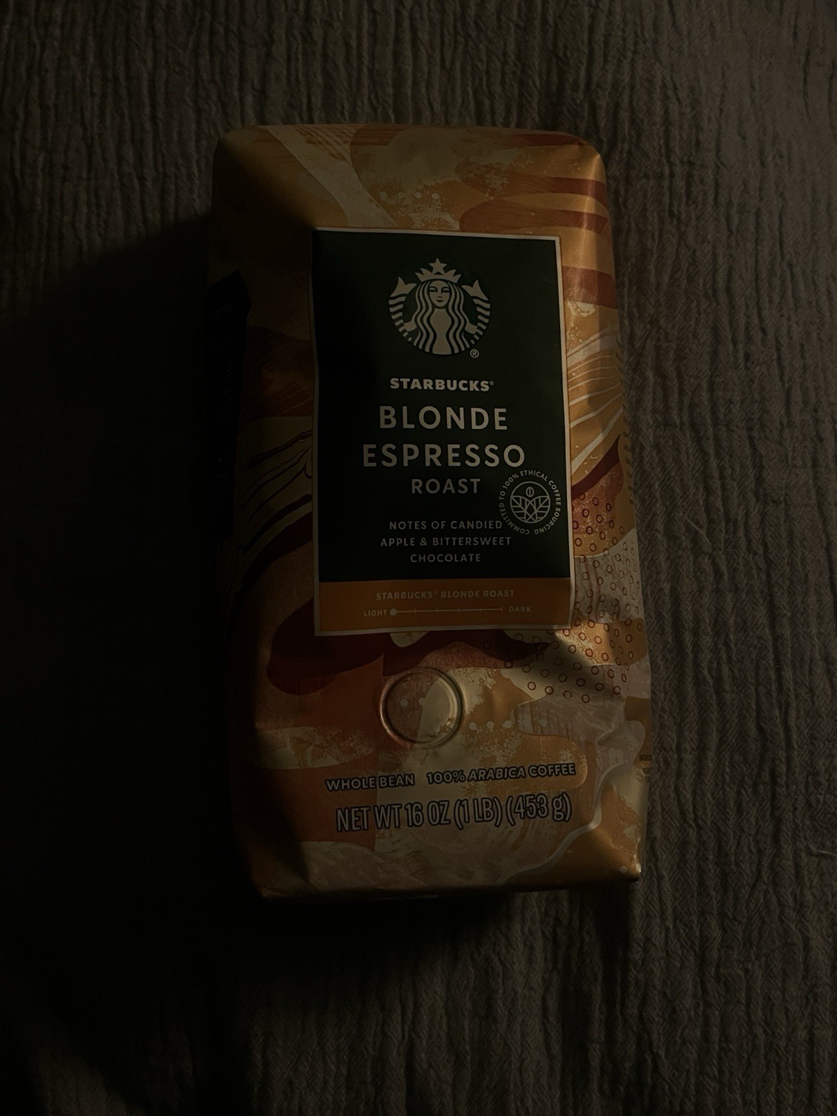 Starbucks Blonde Espresso Roast Whole Bean Coffee 1 Lb