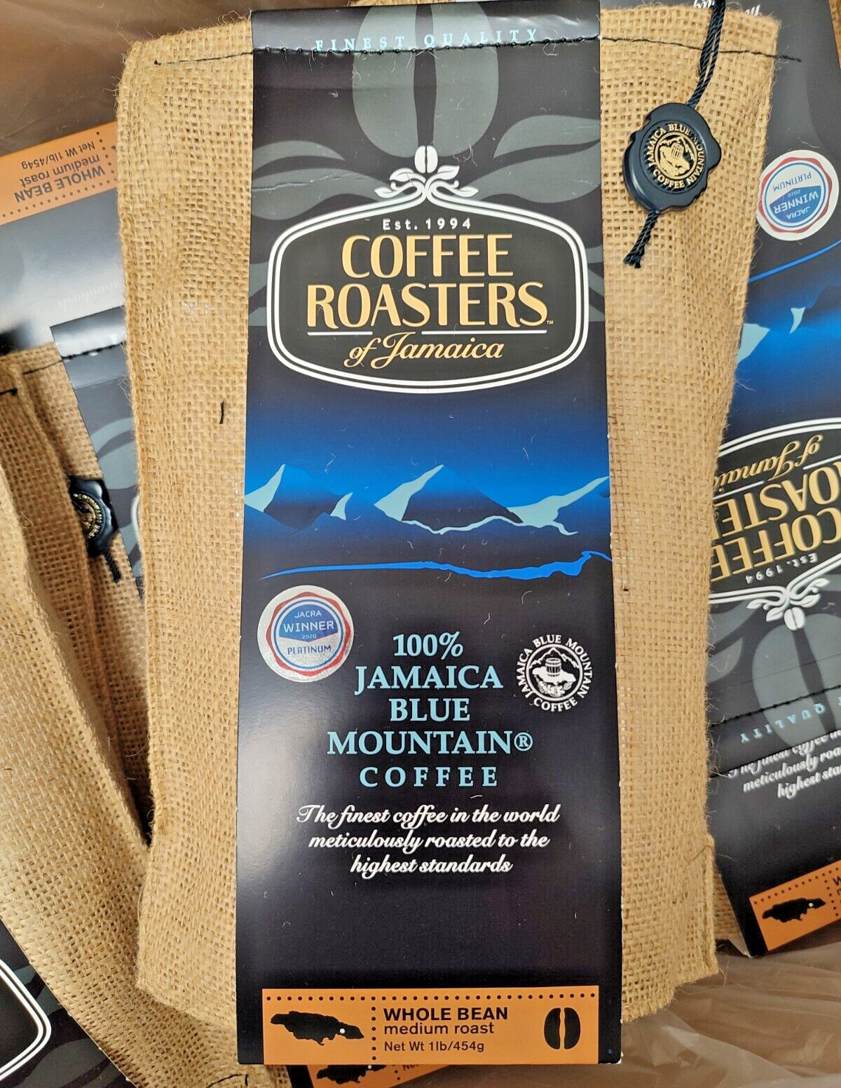 Coffee Roasters of Jamaica Blue Mountain coffee Roasted Whole Beans (1lb, 454g)