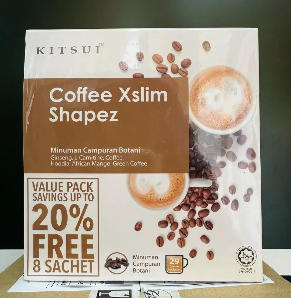3x BOX KITSUI Coffee Xslim Shapez Slimming Diet Coffee | 27’s + 8’s x 15g