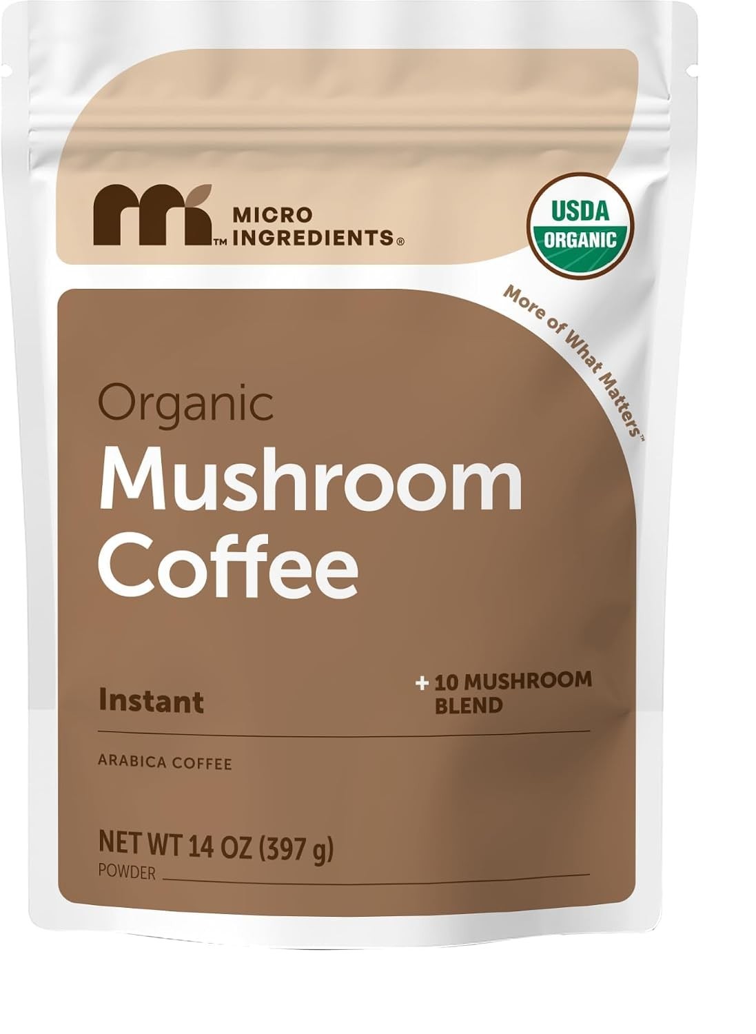 Instant Organic Mushroom Coffee, 14 oz | Gluten & Dairy-Free Antioxidant Boost
