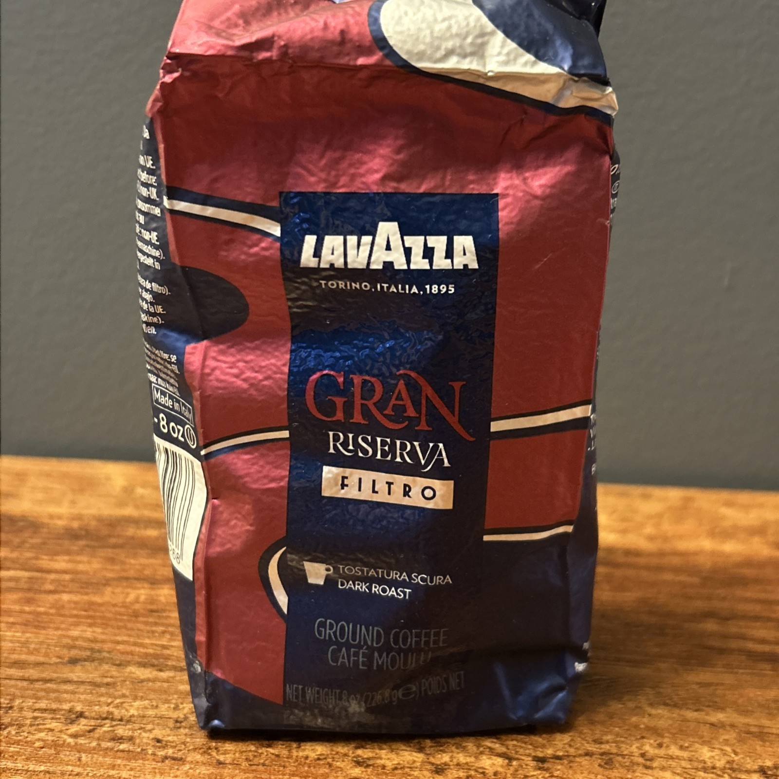Lot of 3 Lavazza Ground Coffee Bags – House Blend & Gran Riserva Dark Roast