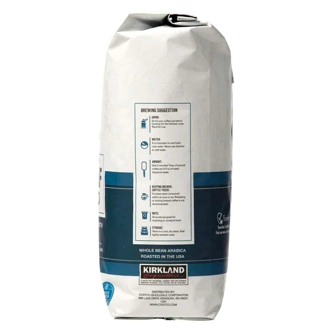 2 Packs Kirkland Signature Decaf Blend Whole Bean Coffee 40 oz Each = 5 LBS