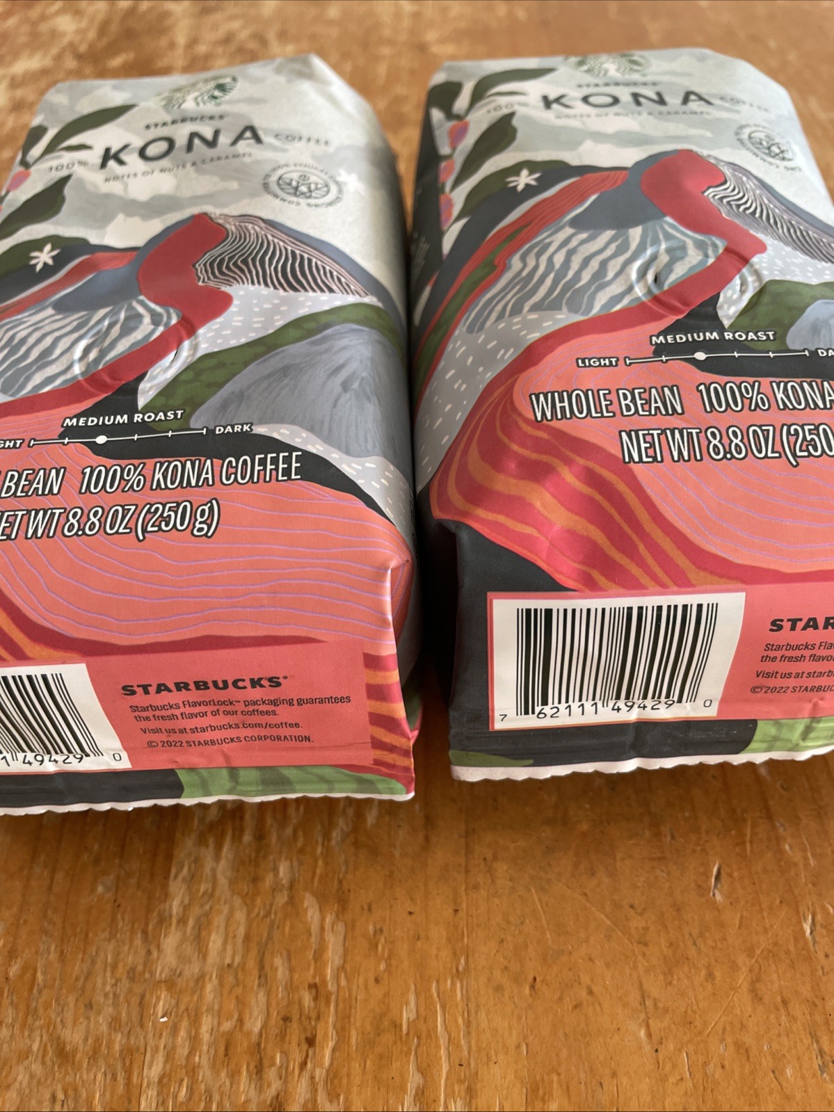 2 Bags Starbucks 100% Kona Whole Bean Coffee 8.8oz Each Hawaii Exclusive Ex 1/27