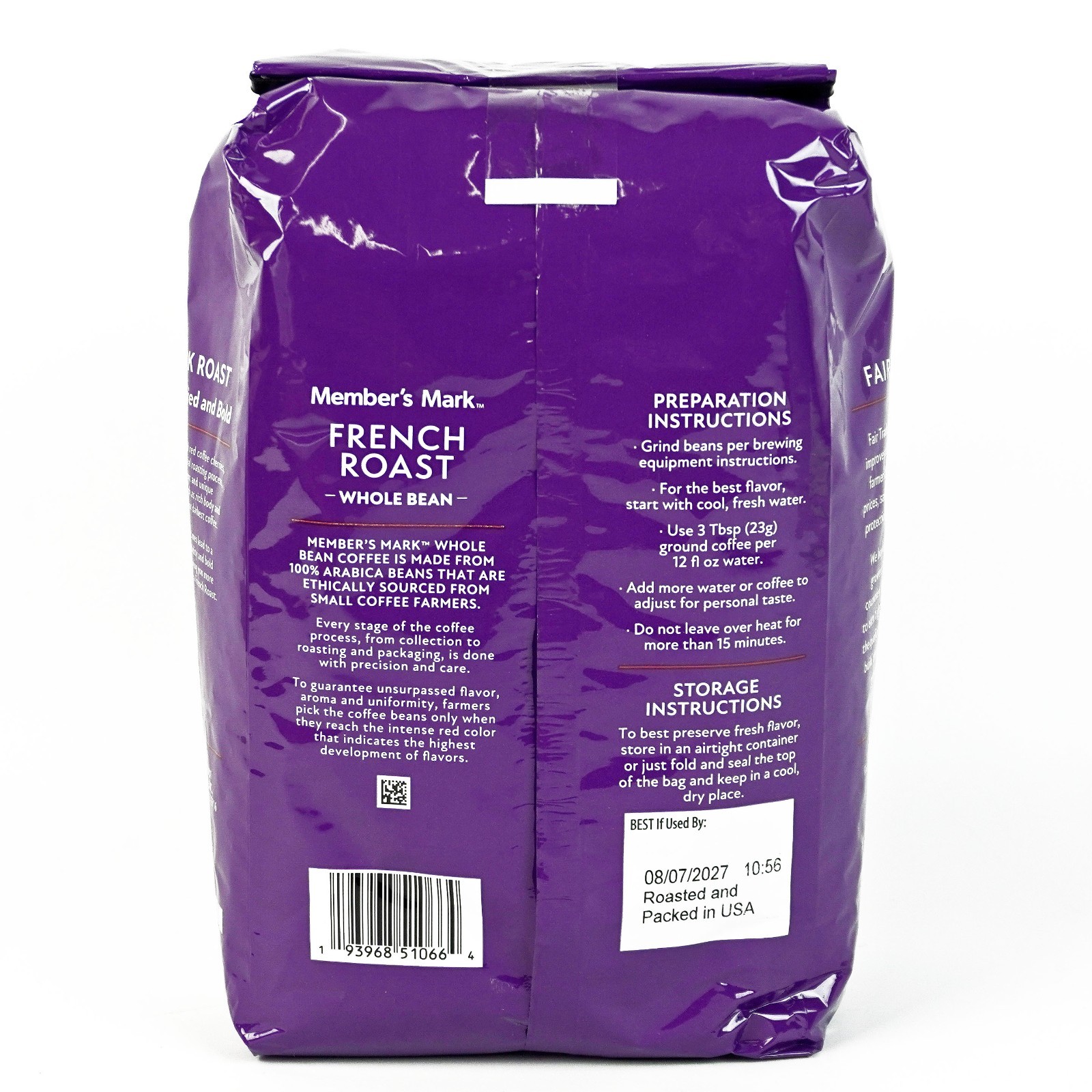 Member’s Mark French Roast Whole Bean Coffee 40 oz. Bag (x3) -E