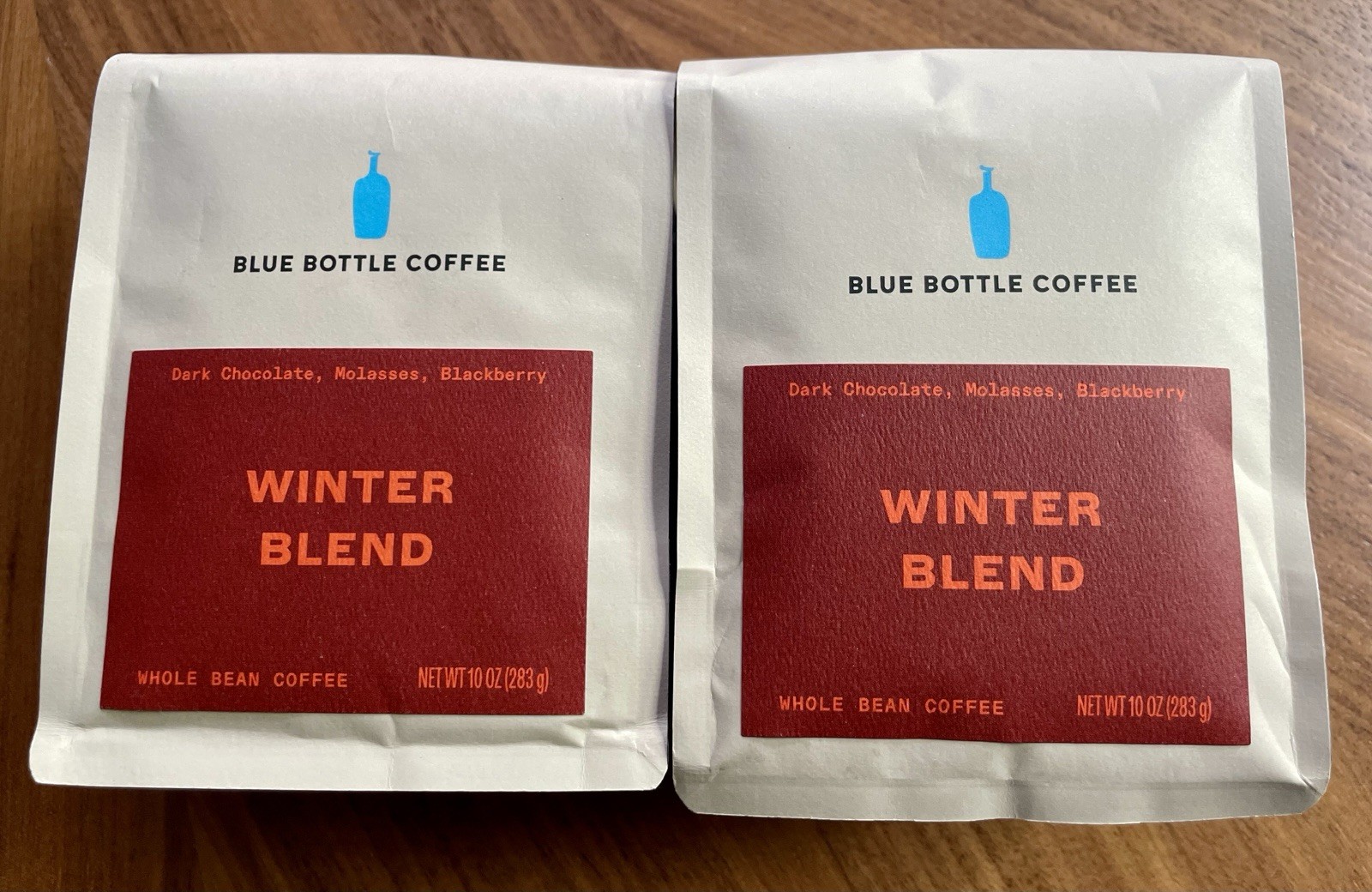 2 10 oz Blue Bottle Coffee Winter Blend Whole Bean