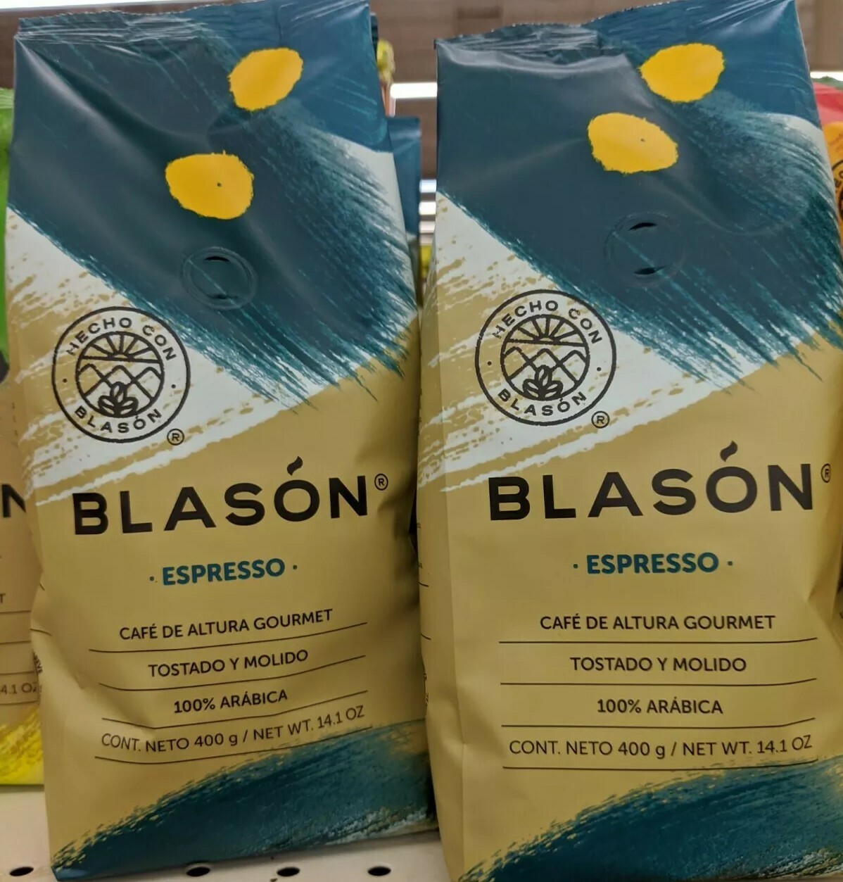 2 Blasón Cafe Ground Toasted Espresso Coffee FromChiapas Mexico 100% ARABIC 500g