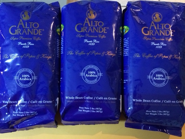 “Alto Grande” Whole Bean Coffee 2 lbs.SUPER PREMIUM PUERTO RICO COFFEE LOT OF 3