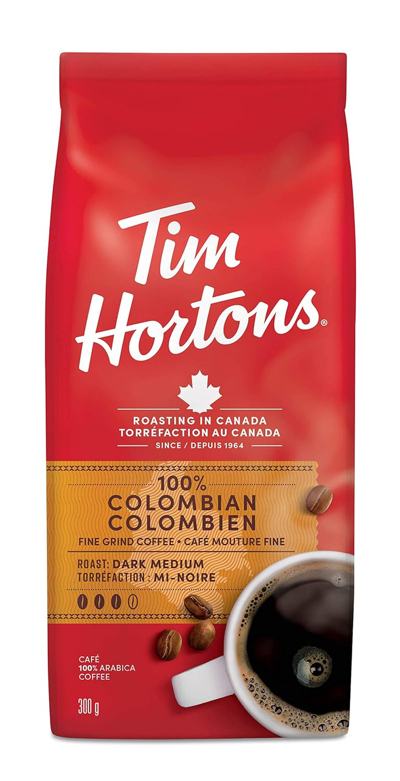 100% Colombian Dark Medium Roast Fine Grind Coffee 300g
