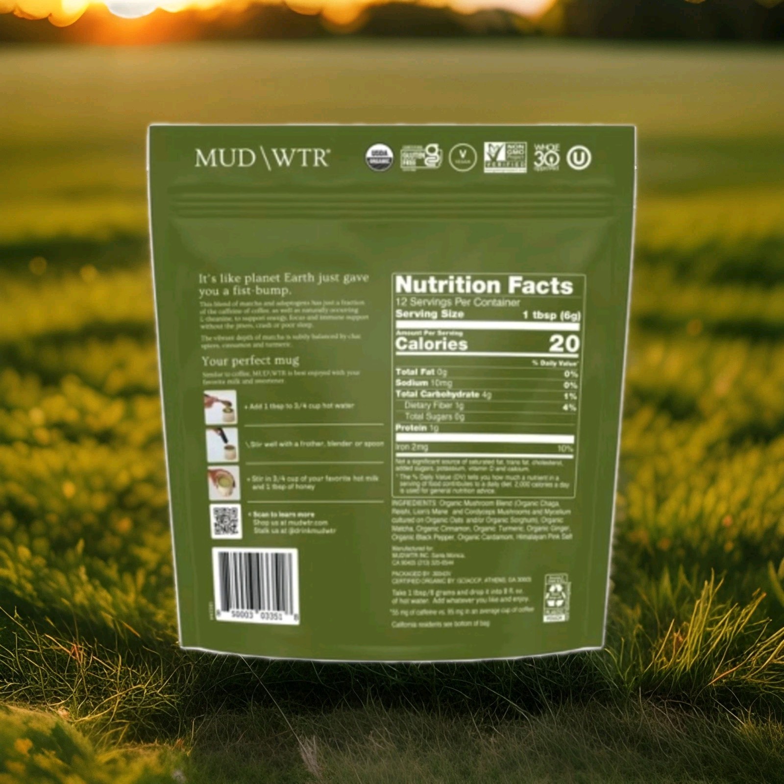 MUDWTR Organic Matcha Mushroom Coffee Alternative – 2.5oz
