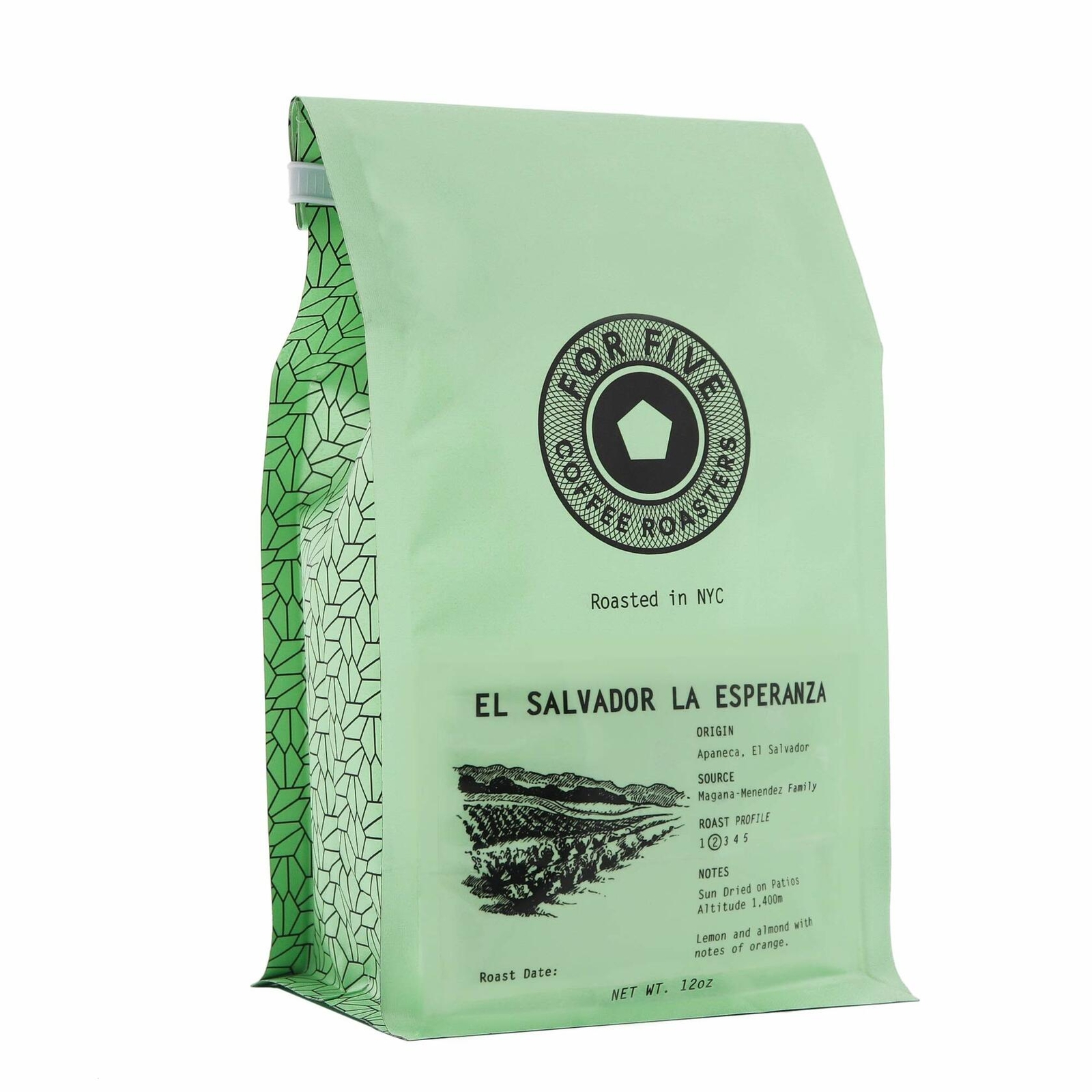 For Five Coffee Roasters – Roasted In NYC – El Salvador La Esperanza Light Roast
