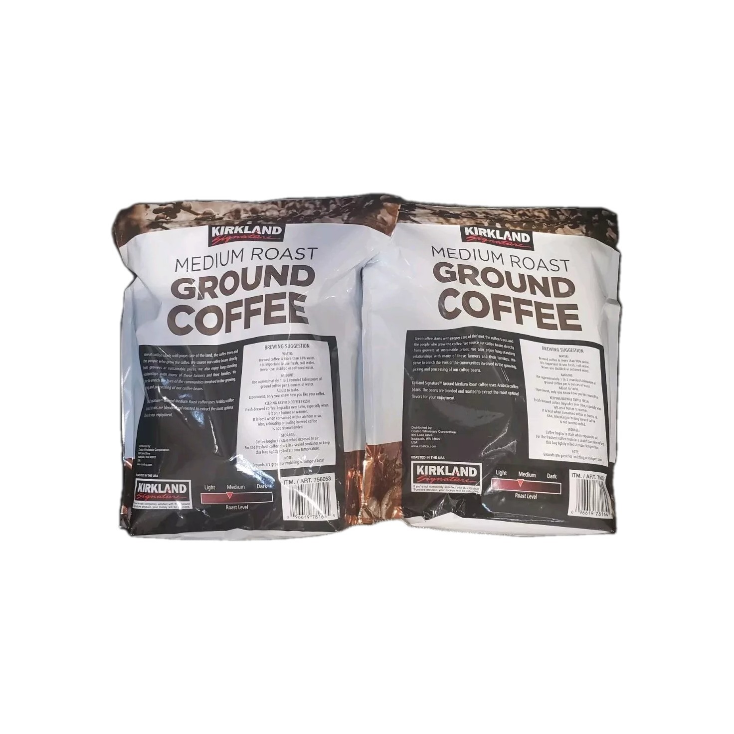 Medium Roast Ground Arabica Coffee Kirkland Signature 2 Bags 5lbs Total