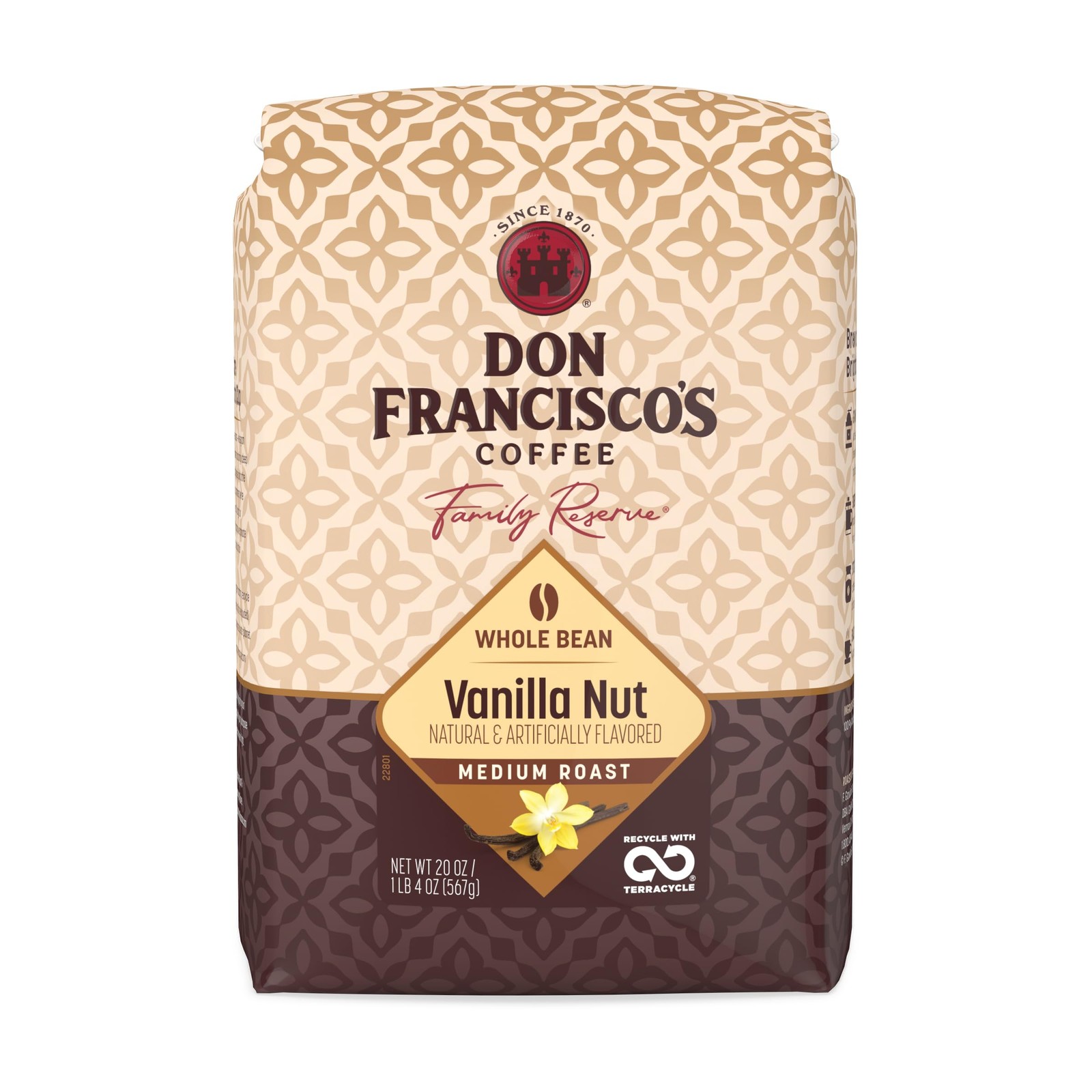 Don Francisco’s Vanilla Nut Whole Bean Coffee, Medium Roast – 100% Arabica, F…