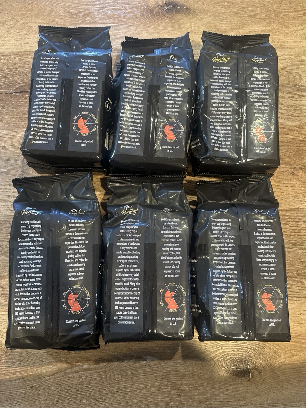 6 PACK – Lavazza Espresso Barista Gran Crema Whole Bean Coffee 2.2 Lbs Bag