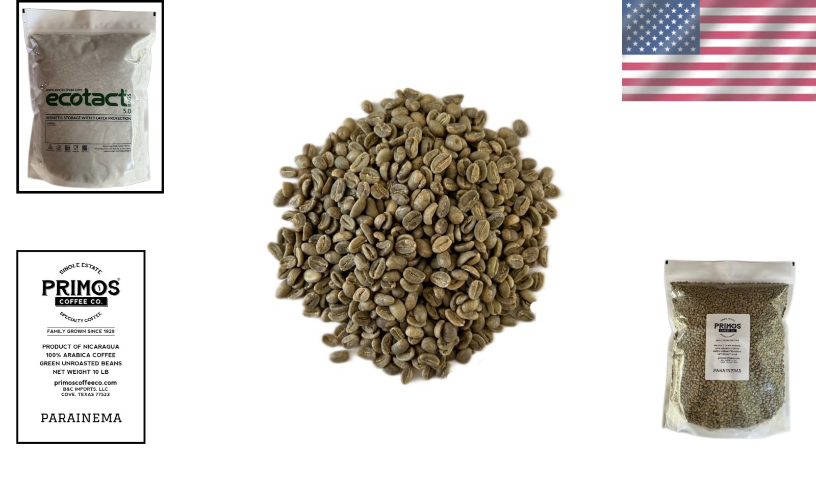 Nicaraguan Parainema 10 lb Unroasted Green Coffee Beans – Ideal for Roasting