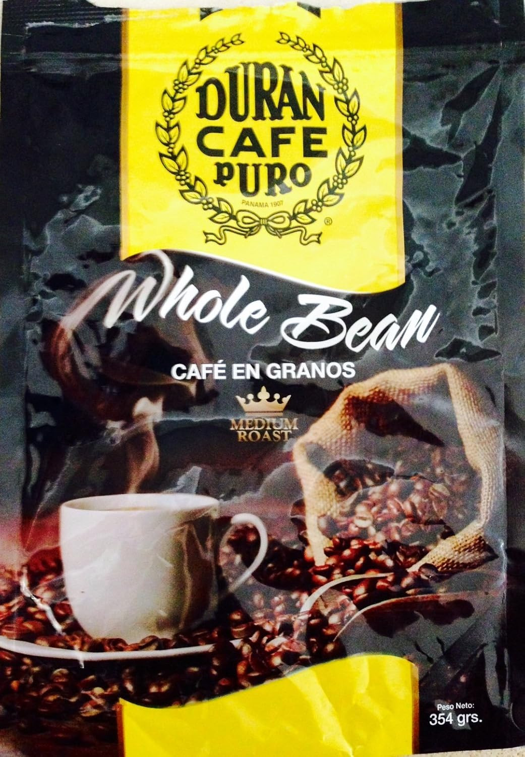 Café Duran Best Panama Whole Roasted Coffee Beans 360Gr (12.7Oz) Freshly Importe