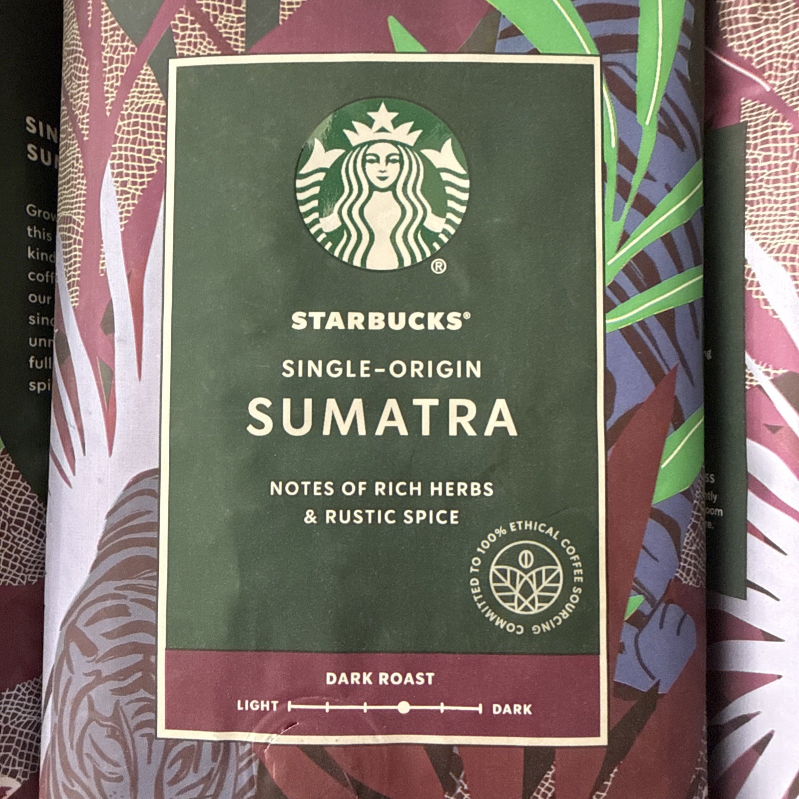 New Starbucks Coffee Sumatra Single-Origin Whole Bean – 3 Bags – NOV/DEC 2026