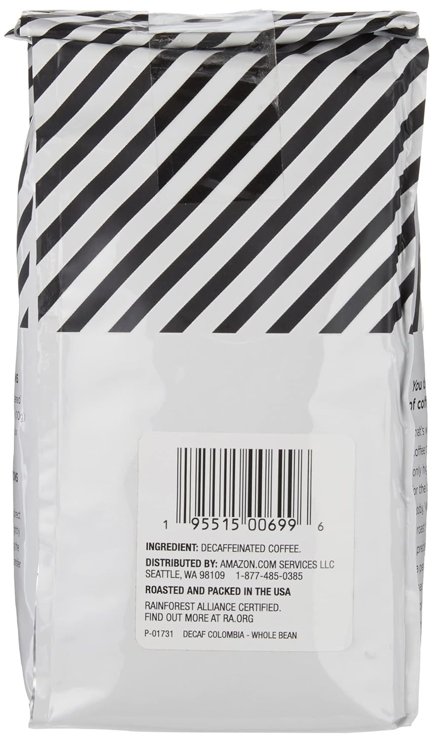 Smooth Decaf Colombia Medium Roast Coffee – Whole Bean, 12 Ounces of Flavor